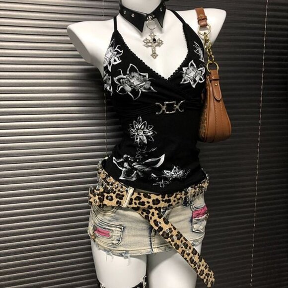 Women's Black Cami Top - Picture 2 of 3